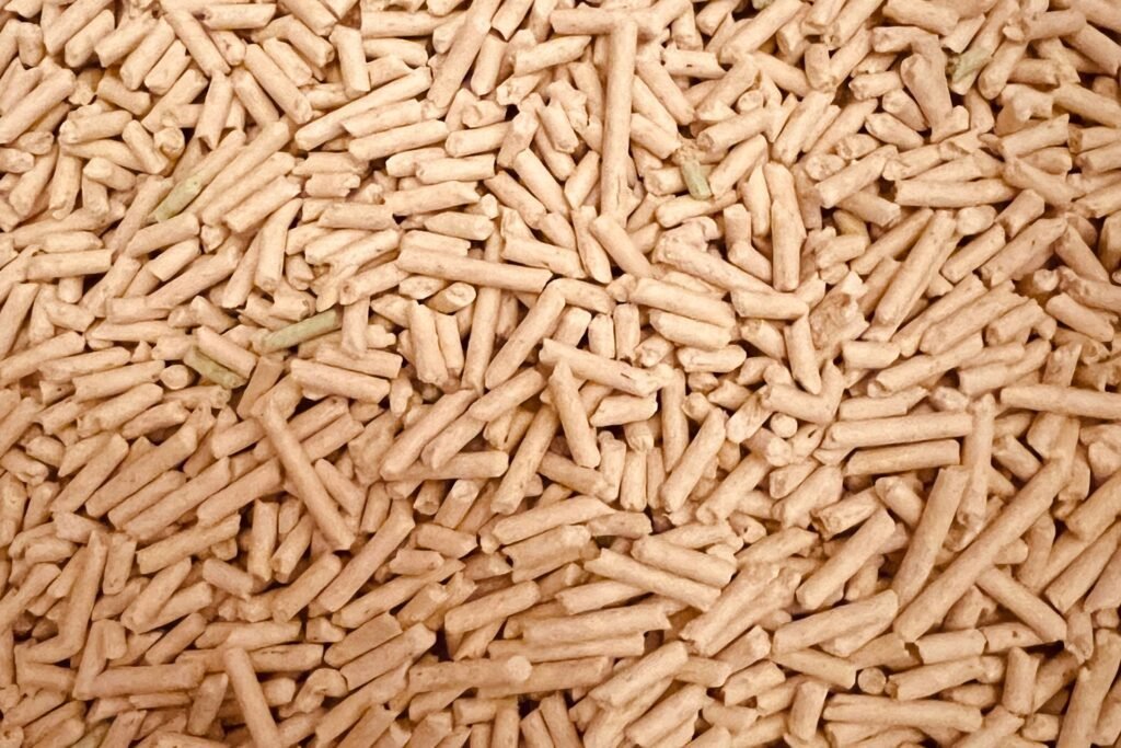 Pèl·lets de biomassa en primer pla